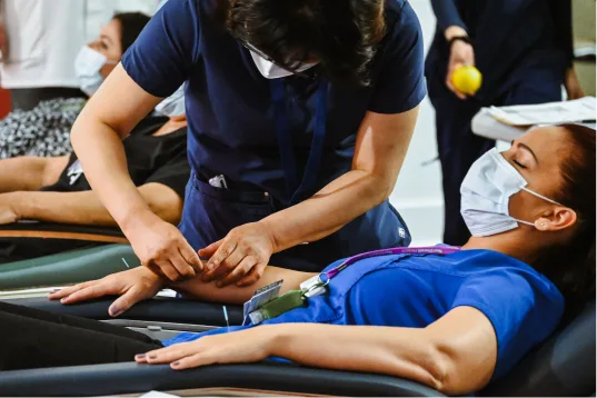 Supervised acupuncture instruction at NYCHP